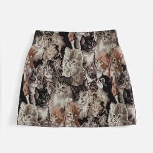 RIBERRY Cat jacquard mini skirt-S